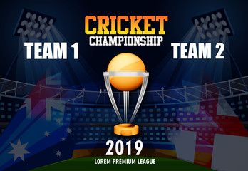 illustration of Cricket Cricket championship concept with showing match