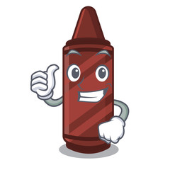 Sticker - Thumbs up brown crayon isolated with the mascot