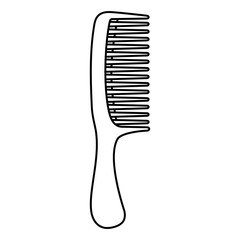 Sticker - Line art black and white comb