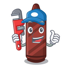 Sticker - Plumber brown crayon in the cartoon shape