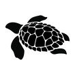 Turtle marine animal illustration. Sea turtle. Simple illustration of turtle marine animal vector icon for web design isolated on white background