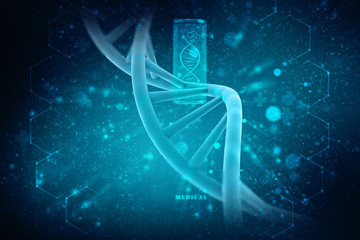 Poster - 3d render of dna structure, abstract background