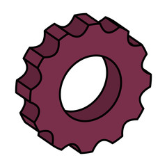 Sticker - gear machine settings isolated icon