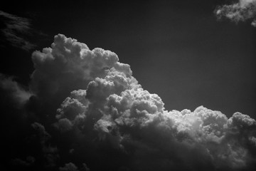 Black and white cloudscape of an approaching storm