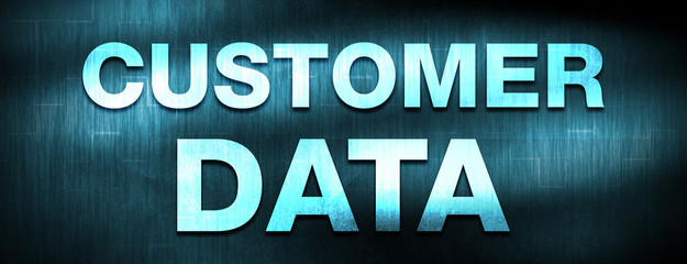 Wall Mural - Customer Data abstract blue banner background