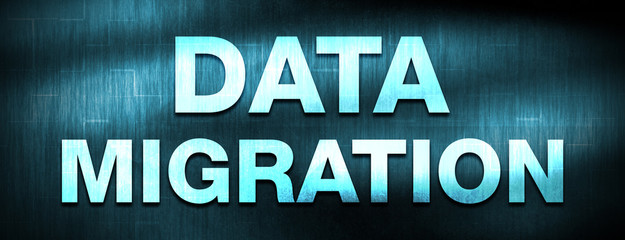 Wall Mural - Data Migration abstract blue banner background