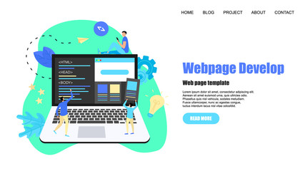 Webpage Template. Creative webpage development and web design concept