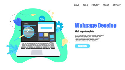 Webpage Template. Creative webpage development and web design concept