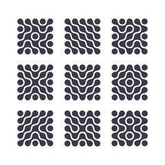 Leinwandbilder - Set of Vector Smooth Square Shapes Isolated on White Background. Template Symbols for Logos, Icons, Borders and Frames