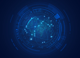 Wall Mural - binary globe