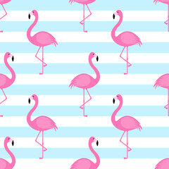 Plakat wzór moda flamingo lato piękny