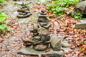 Stone sculpture of river stones