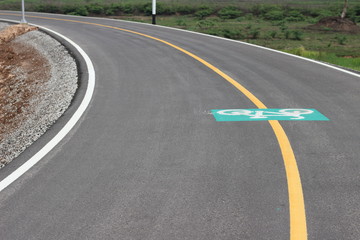 bicycle path at the parks outdoor.