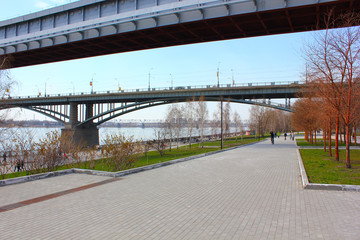 river embankment and two bridges over the river