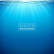 Vector underwater blue ocean background design template. Summer illustration with deep sea scene for banner, flyer, invitation, brochure, poster or greeting card.