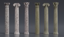 Realistic 3d Render Of Columns (Doric, Ionic And Corinthian)