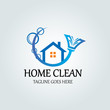 Home clean logo design template. Vector illustration