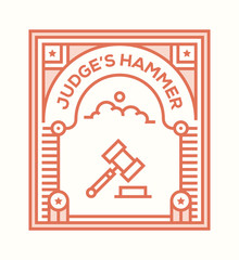 Wall Mural - JUDGE'S HAMMER ICON CONCEPT