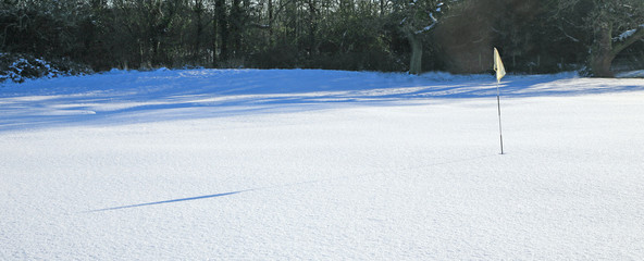 snow on the golf course