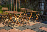 Fototapeta Kuchnia - Wood chairs 25