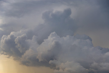 Wall Mural - Black and dark clouds in moody sky befor rain