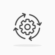 Workflow icon in line style. Editable stroke.