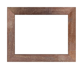 Sticker - Brown wood frame isolated on white background. Object with clipping path