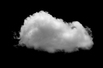 White cloud, Fluffy texture , Abstract, isolated on black background