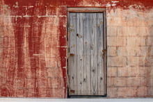 Wood Door Brick Wall