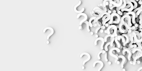 Wall Mural - infinite question marks, business concepts; original 3d rendering
