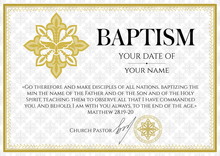Postcard Christian Baptism. Invitation, Congratulation, Certificate.