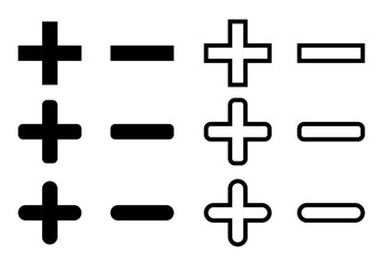 Wall Mural - plus and minus icons set. vector