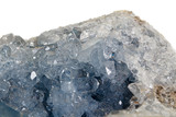 Fototapeta Tęcza - Macro mineral stone Celestine in the breed a white background