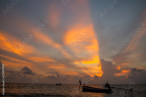 Good Evening Background Sky And Thai Boat Beach Near Phuket International Airport Bright In Phuket Thailand Buy This Stock Photo And Explore Similar Images At Adobe Stock Adobe Stock