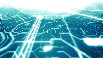 Wall Mural - circuit board technology background digital data processing network
