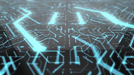 Wall Mural - circuit board technology tree pattern electronics data transfer