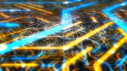 Wall Mural - circuit board futuristic server code circuits processing data