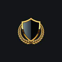 Blank Badge Shield Crest Label Armor Luxury Gold Design Element Template for logo background Card Invitations Decoration Element