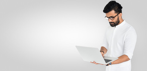 Hacker using laptop