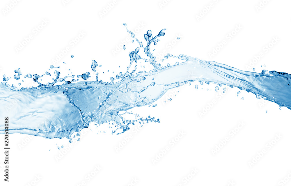 Water splash,water splash isolated on white background,blue water splash, - obrazy, fototapety, plakaty 