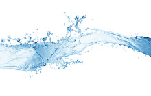 Water Splash,water Splash Isolated On White Background,blue Water Splash,