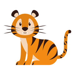 Wall Mural - Tiger wildlife cute animal cartoon