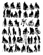 Disabled People Activity Silhouettes, art vector design 