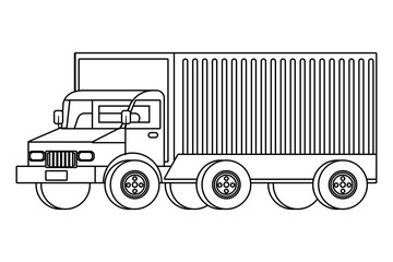 Wall Mural - cargo truck vehicle transport cartoon