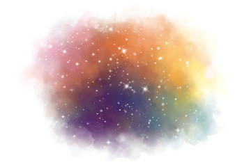 Wall Mural - star field in galaxy space with nebula, abstract watercolor digital art painting for texture backgro