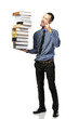 © sirikorn - Asian man opened mouth dressed in formal wear with books .