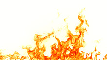 Fire Flames Isolated On White Background.