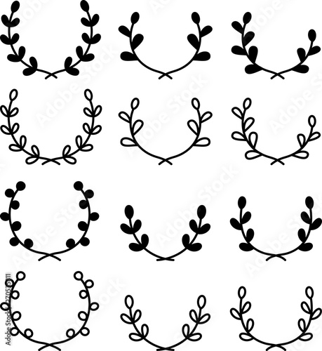 月桂樹 葉の円形フレームのセット Stock Vector Adobe Stock 月桂樹 葉の円形フレームのセット Stock Vector Adobe Stock