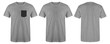 © DendraCreative - Blank t shirt set bundle pack. Heather grey t shirt isolated on white background with three different style, suitable for mock up or presentation your project.