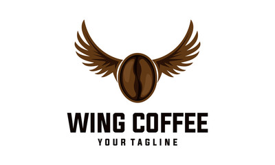 Wall Mural - Wing coffee retro logo design